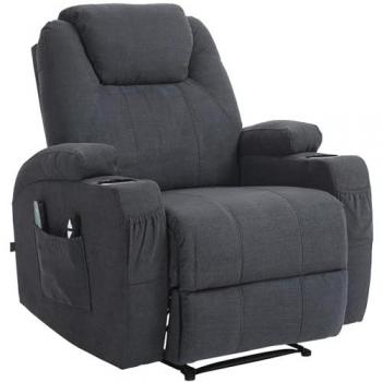 Poltrona Benessere Hepler Tessuto Nero Grigio