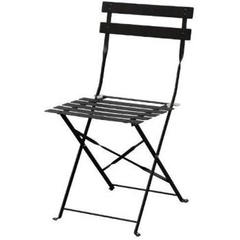Set de 2 chaises de terrasse en acier noir Bolero