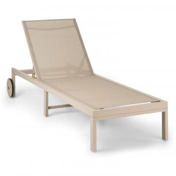Blumfeldt Lucca 4‑positions lounge en aluminium, toile polyester imperméable taupe