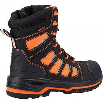Amblers Waterproof Black Leather Safety Boots for Men