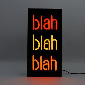Neon Dekolicht TOM NEON „Blah“ – Glasbox mit Rot, Gelb, Orange