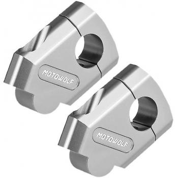 Support d’augmentation de hauteur de guidon 28 mm / 22 mm – Monture Moto Honda – Durable en argent