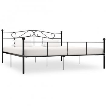 VidaXL Bed Frame Black Metal 180x200 cm Super King