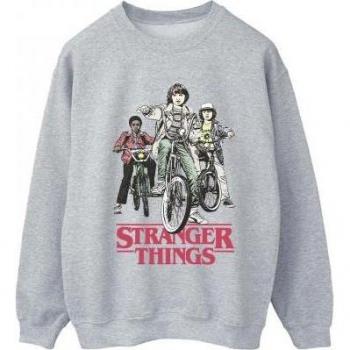 Netflix Women’s Strangers & Things Moto‑Style Sweater – Grey L