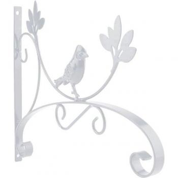Support de plante en fer forgé avec décor mural