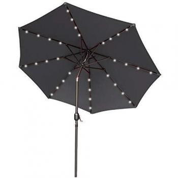 Outdoor‑Solar‑Sonnenschirm ABCCANOPY – 275 cm, neigbar, dunkelgrau
