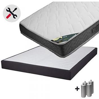 Pack Duo Matelas 140x190 et Sommier 2x20 Lattes
