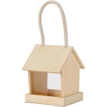 Wooden Birdhouse with Rope for Outdoor Use