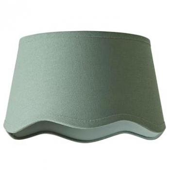 ValueLights Unisex Mabel Linen Small 20cm Scallop Edge w/ Trim Ceiling Light Lamp Shade in Pale Green