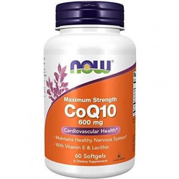 CoQ10 with Lecithin and Vitamin E by NOW Foods, 600mg, 60 Softgels