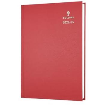Collins Academic Diary A5 Day Per Page Red 2024-2025