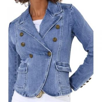 Casual denim blazer bleu étirable Joe Browns