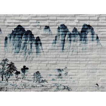 Vliestapete A.S. CRÉATION – Asiatische Landschaft Ziegeloptik, strukturiert matt