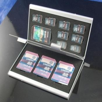 Aluminium Alloy Memory Card Protector Case for 4x SD and 8x Micro Cards