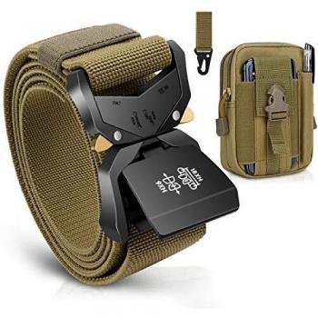 BESTKEE Men's Nylon Military Belt with Quick-Release Metal Buckle