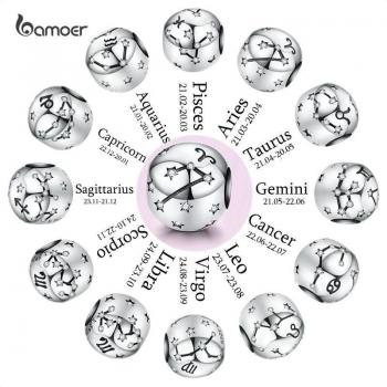 Zilver 12‑Star Armbandbedel – Bamboer Edition