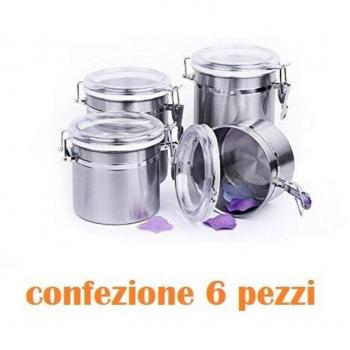 Traesio 6 Piezas Bote Inox 10x16cm
