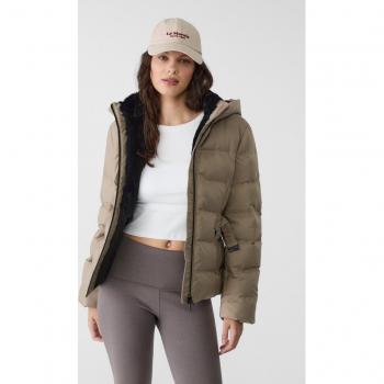 Hooded Puffer Jacket with Belt