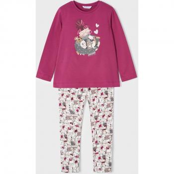 Completo t-shirt e leggings Mayoral in cotone lampone