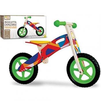 Bicicletta Cavalcabile Multicolore in Legno per Bambini