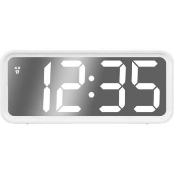 Large Font Electronic Alarm Clock with Mirror Finish