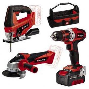 Kit d'outils sans fil Einhell TE-TK 18/3 Li (scie sauteuse, perceuse, meuleuse) avec sacoche