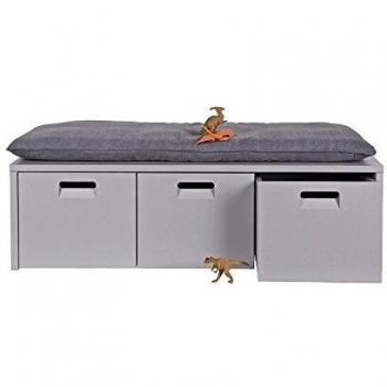 Industrial Wooden Locker Bench for Kids – Hertog Grey Edition