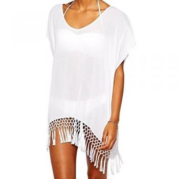 Robe Bohême Femme Cache Maillot de Bain Paréo Mousseline Dentelle Été Grande Taille