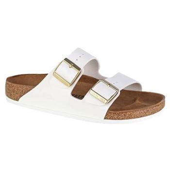 Sandali Birkenstock Arizona Birko Flor Vernice Bianco Donna EU 40