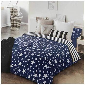 Funda Nórdica Givette Azul Algodón Poliéster Incluye Fundas de Almohada
