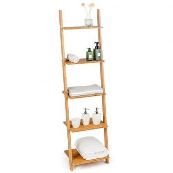 Étagère étroite en bambou à 5 niveaux 43 x 35 x 165 cm