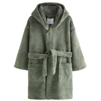 Salbeigrüne Fleece-Bademantel für Jungen und Mädchen (1,5-16 Jahre)