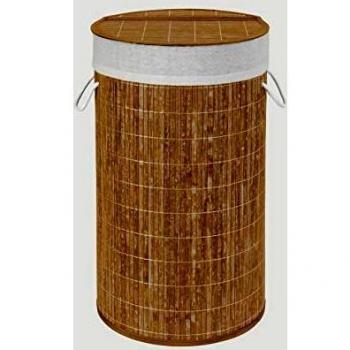 Wenko Cesto per la biancheria Bamboo, ø 35x60 cm, marrone, capacità: 55L