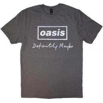 XXL Oasis Tee „Maybe?“ im Distress-Style – Schwarzer Kohle-Ton