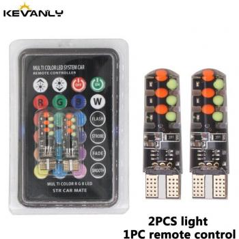 RGB LED Wedge Lamp with Remote Controller 12V