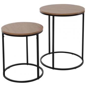 H&S – Tables d’appoint bois naturel – Duo (2 pièces)