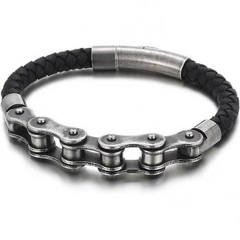 Vintage Stainless Steel Men's Link Chain Bracelet