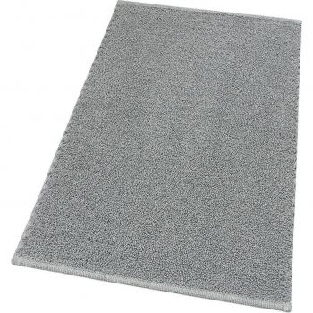 Tappeto bagno grigio 50x80 cm, puro cotone italiano, morbido e lavabile