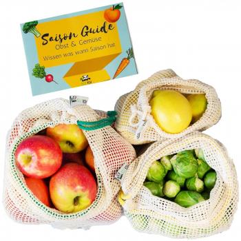 EcoYou Gemüsebeutel Set aus Bio-Baumwolle (S, M, L)