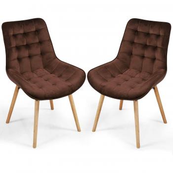Sedie Velluto Marrone Duo