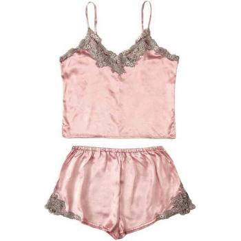 Sleeveless Silk Satin Sleepwear Outfit
