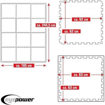 Tatami Judo maison Gym 4,8 m² – 12 dalles 63 × 63 cm – mousse EVA 2 cm