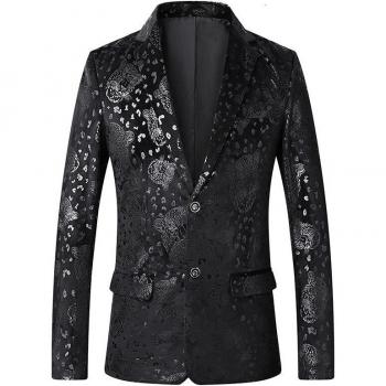 Veste de costume imprimé léopard grande taille homme 5XL