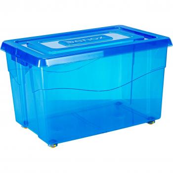 Denox Mundibox 60L Caja de Almacenaje Transparente con Ruedas