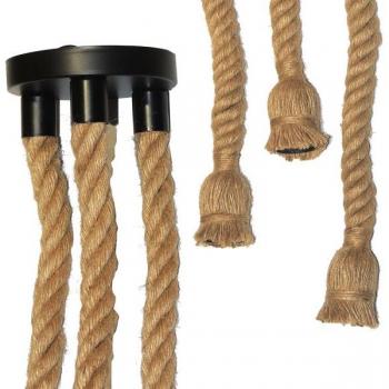 Jute Pendelleuchte 1,5 Meter 3x E27 Fassung