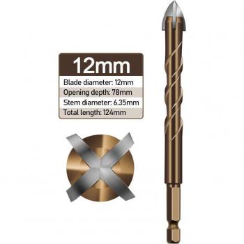 Cross Alloy Drill Bit for Glass, Ceramic, Concrete