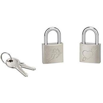 Lot 2 clés et cadenas Love Cupidon 30 mm – Laiton