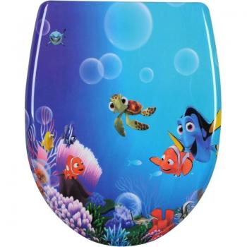 Woltu Copriwater Sedile WC Soft Close, Stampa Pesci Cartoon – Bagno