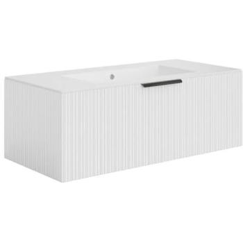 Meuble haut suspendu « PALIRO » 100 cm, vasque intégrée, blanc