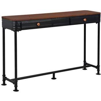 VidaXL Tavolo Consolle in Legno Massello con 2 Cassetti 120 x 30 x 75 cm